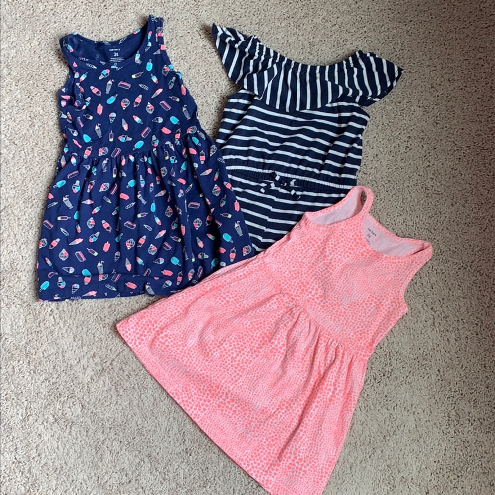 3T Carter’s Cotton tank dresses + Old Navy romper